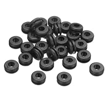 uxcell 30Pcs Rubber Grommets 1/4 ID, 3/8 Drill Hole, Firewall Grommet Automotive Rubber Hole Eyelet Ring Gasket for Wire Cable Hose Protection, Metal Electric Box, 6x10mm, Black