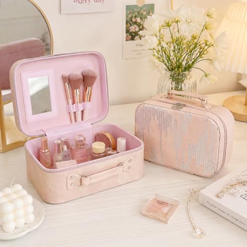 Image of NFI essentials Printed Makeup Box Set of 2 Cosmetic Box Jewellery Bridal Box Trousseau Box Vanity Beauty Case Organizer for Wedding Makeup Bag for Bride