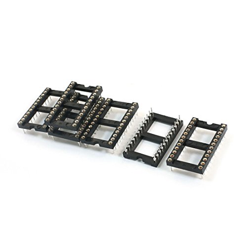 Support CI pas de 2.54mm double rangee 24 broches pour circuits imprimes