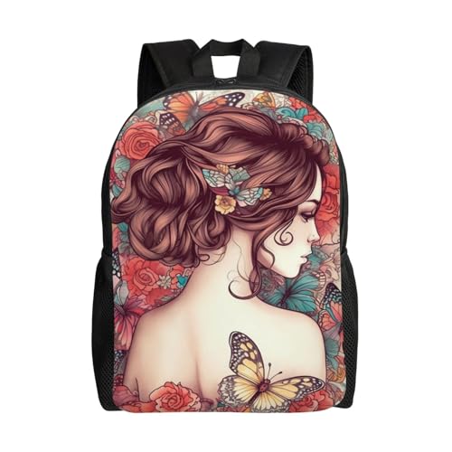 QSMJKLD Linda mochila feminina personalizada para laptop para mulheres e homens, mochila de viagem, bolsa para computador, leve, casual, mochila para o dia 40,6 cm