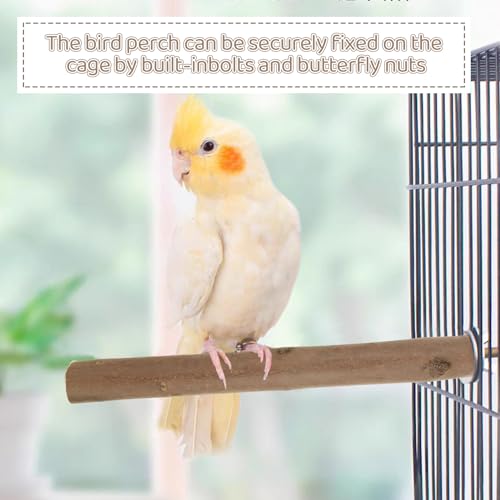 Image of 16 PCS Natural Wood Bird Perch Wooden Parrot Perch Stand Bird Cage Branches Bird Cage Accessories for Parakeets Cockatiels Parrotlets Budgies Conures Macaws Love Birds