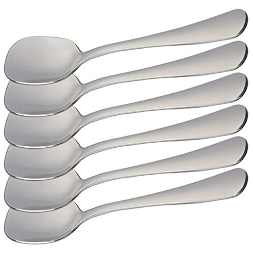 6 cucchiai da gelato in acciaio inox, 14,5 x 3 cm