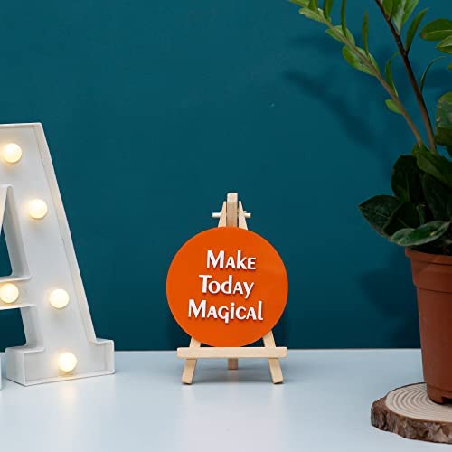 Our Online Decor Wooden Easel Stand with Motivational Quote Make Today Magical for Office/Desk Decor/Home Decoration/Table Decor