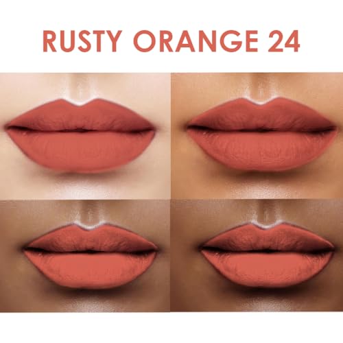 Image of One Wish Creamy Matte Lipstick Long Lasting for Women - Rusty Orange Shade 24 | Full Coverage | High-Pigment | SPF | Vitamin E, Almond Oil & Shea Butter for Moisturising Lip | 8 Hrs Lasting | Smooth Finish | 3.8 gm