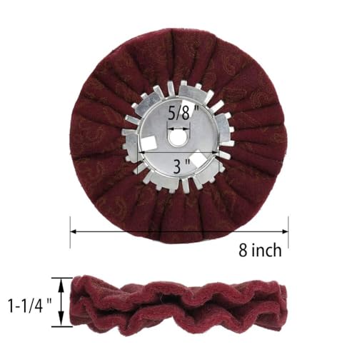 Image of 8 inch Non-Woven Airway Satin Buffing Wheel, 5 /8 inch Arbor Hole | Surface Prep Wheel for Angle Grinder, Ideal for Sanding & Polishing Aluminum, Stainless Steel - 4 PCS