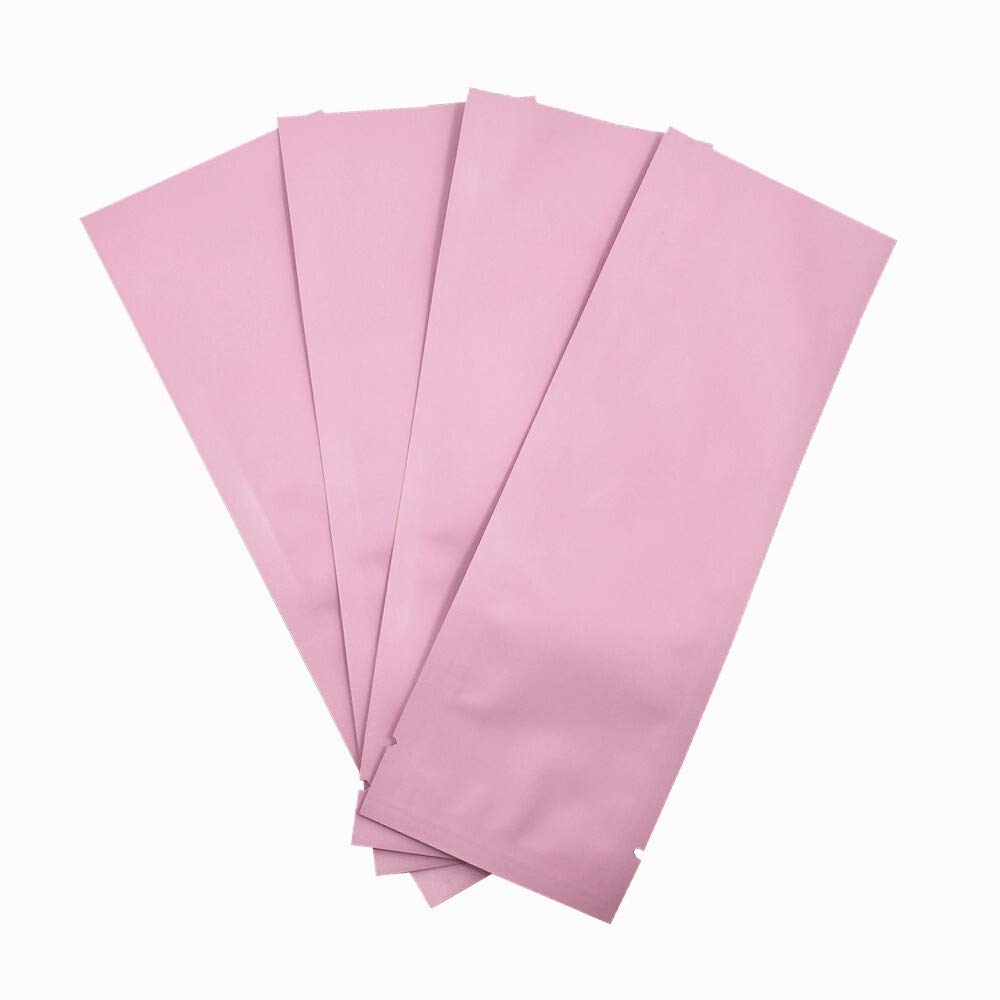 Open Top Vakuum Reines Aluminium Foil Taschen Heat Seal Mylar Folienverpackung Beutel for Küchen Kaffee Gewürzpulver Lagerung 100pcs(Pink,6x17cm)