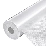 Woobroo Drawer Liners 44.5x500cm - Non-Adhesive Clear Shelf Liner with Textured Dots, Waterproof EVA Kitchen Drawer Liner for Cabinets, Pantry & Shelves