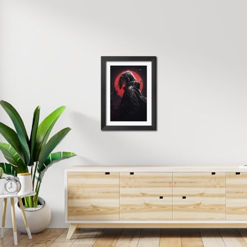 Image of TenorArts Itachi Poster Naruto Anime Laminated Posters Photo Frame Painting with Matt Finish Black Textures (12inches x 9inches)