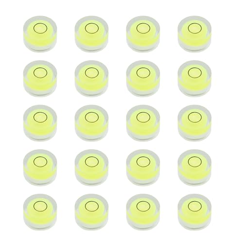 JYK 20pcs Round Bubble Level 18x9mm Mini Circular Bullseye Spirit Levels for Leveling Camera Tripod Telescope Workshop Turntable Pictures Frame