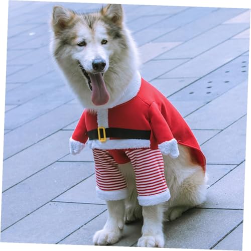 Disfraz de Navidad para perro FRCOLOR talla XS rojo miniatura 4
