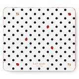 kate spade new york Leatherette Mouse Pad, 9' x 8' Mouse Mat with Non-Slip Back, Cute Mouse Pad for Office Desk, Ladybug Dot