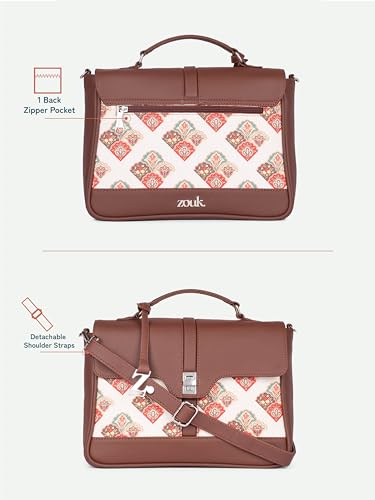 Image of ZOUK | Women's Vegan Leather | Stylish Handbag with Adjustable Strap, Top Handle |