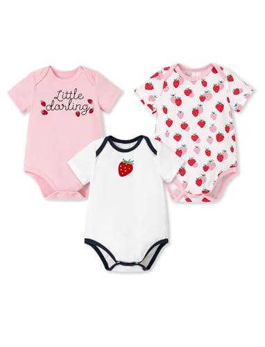Image of PATPAT Baby Bodysuits Rayon Super Durable - Short Sleeve for Boys and Girls - Newborn Infant Unisex Gift Clothes - 3 Pack