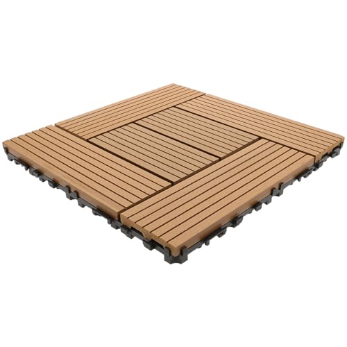 PENIKOKO Interlocking Deck Tiles Suelos Terrazas Exteriores Imitación Madera Antideslizantes Resistente Al Clima Para Balcón Porche Jardín