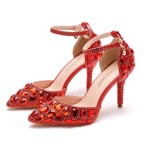 Royal Blue Rhinestone Sandals Thin High Heels Pointed Toe Sandals Blue Crystal Heels Shoes Fashion High Heel Shoes2