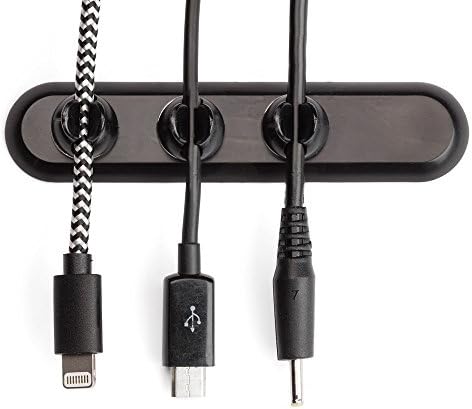 C-SLIDE Magnetic Cable Organizer | 3 Clip Cable Holder for Accessories and Chargers | Keep Your Desk or Bed Organized and Never Lose Another Cable Again | Cord Management Magnet for All Wires | Black