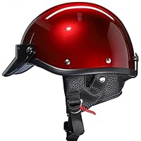 Motorfiets Helm Mannen Vrouwen Lederen Retro Halve Helmen Straat Bromfiets Open Gezicht 3/4 Helmen Vintage Stijl Dot/ECE Goedgekeurde Scooter Elektrische Fietshelm,White bee,M