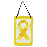 Premier Kites 81222 Terra Glass Chime/Wind Bells, Yellow Ribbon