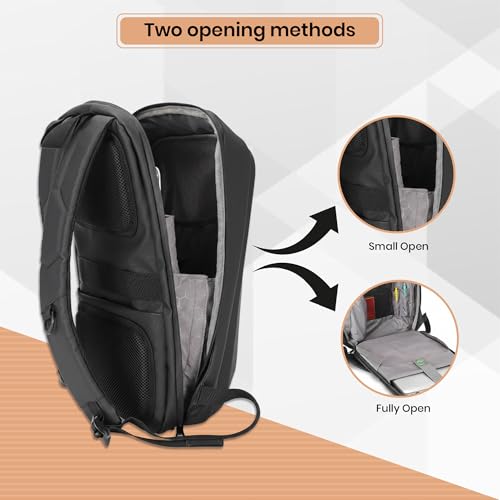 Image of CARRY TRIP Hard Shell Anti-Theft Laptop Backpack with Password Lock - Water-Resistant PE Film Business & Travel Backpack with Organized Compartments - Inner Bottle Pocket - Stylish Bag For Men & Women