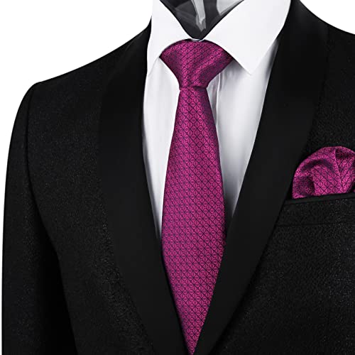 Image of Alizeal Mens Vintage Solid Plaid Tie with Pocket Square 3.15inches Necktie Set