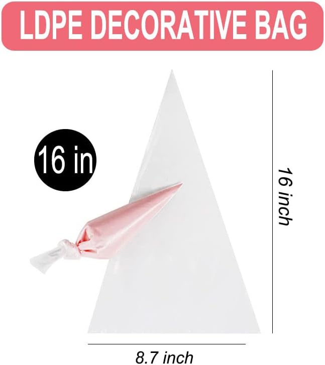 Pastry Bag -50 Pack-16-Inch Extra Thick Large Cake/Cupcake Decorating Bags-Disposable Icing Piping Bags Set