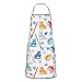 Hockey Elements Küchenschürzen mit kreativem Muster für Damen, Hals-Lätzchen, Schürze mit Tasche, Kochschürzen zum Kochen, Backen, Gartenarbeit, Unisex
