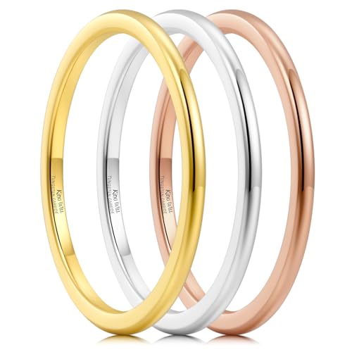 King Will Tungsten Wedding Band 1.5-8mm Gold Rose Gold plated