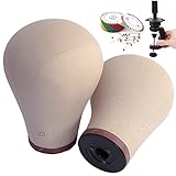Maniquins Canvas Head for Wigs 23 inch Canvas Wig Head with Stand for Making Wigs Cork Canvas Block...
