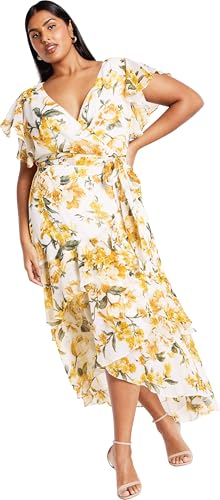 Image of City Chic Women's Plus Size Maxi Dress - Flirty Tier Print