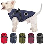 V.PET.B.R Dog Winter Coat - Warm Padded Fleece Jacket with Built-in Harness, Waterproof, Windproof, Reflective, Cozy, Adjustable Snow Pet Coat Clothes with Zipper for Small, Medium Dogs