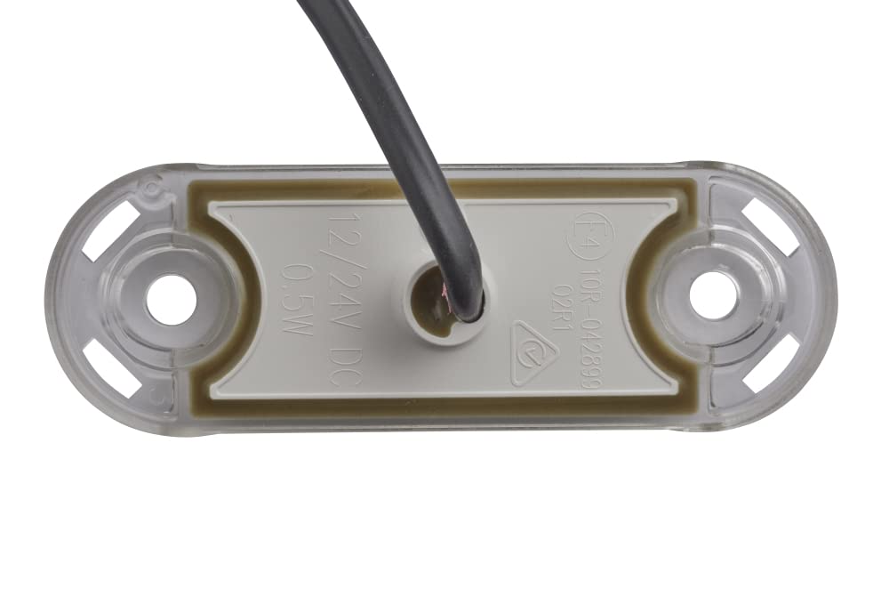 Hella Luz De Gálibo - Halógena - 12V - Montaje Exterior - ECE - Color De Tulipa: Transparente/rojo - Montaje Lateral Ext. - 2XS 008 479-081, Izquierda, Color De La Carcasa: Blanco