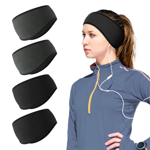 AYBUY Bandeau Cache-Oreilles, 4 Pcs de Sport Pour Course à Pied, d'Hiver Pour Les Oreilles, de Ski Pour Yoga, Cyclisme, Basket-Ball, Fitness