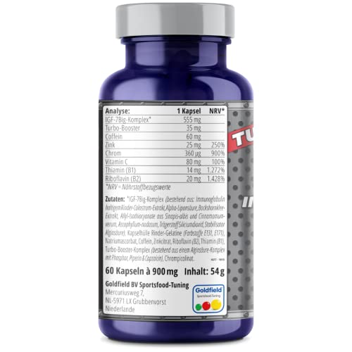 Goldfield IGF 7 BIG - Muskelaufbau Booster Kraft Ausdauer Blaster/Potenz und Stoffwechsel - 60 Kapseln
