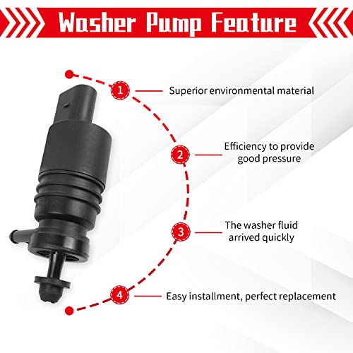Otuayauto 67128362154 Windshield Washer Pump - Replacement For Bmw 328I E46 325I M3 M5 X3 X5 Z3 Z4 Z8 With Grommet #TOP4