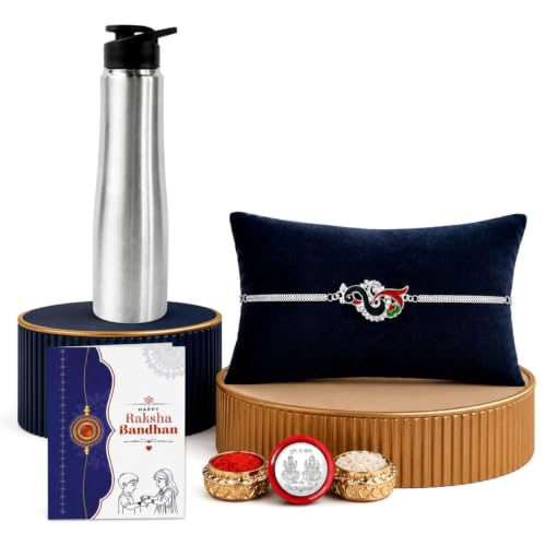 DeoDap Rakhi with Bottle for Brother β Multicolor Silver Bracelet Rakhi for Brother with Bottle, Silver Color Pooja Coin, Greeting Card & Tiak Set, Raksha Bandhan Occasion Combo Pack for Bhai at βΉ127 (68% Off) β Amazon