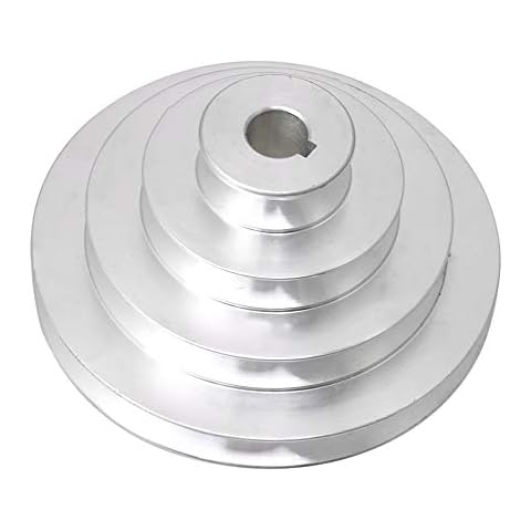 CNBTR 16mm Bore Aluminum A Type 4 Step Pulley Wheel for V-Belt Timing Belt Cover