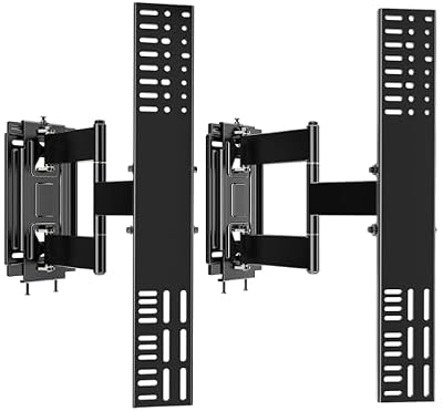 HOME VISION Heavy Duty Full Motion TV Wall Mount Bracket for 48-120 Inch Flat/Curved TVs, 200Lbs Capacity, Low Profile Ultra Slim Design with Swivel/Tilt, Corner Large Dual Arm, Max VESA 2000x600mm