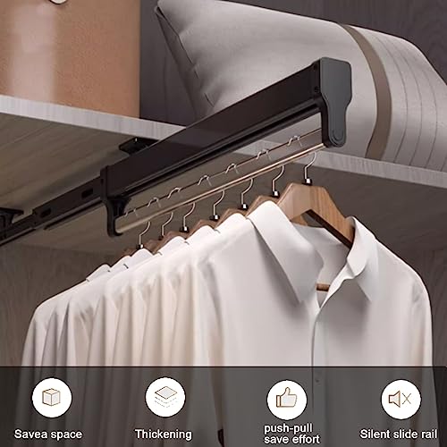Tringle de placard d'extraction extensible pour optimiser un petit dressing - 5