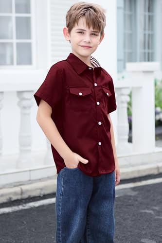 Image of SANGTREE Summer Button Down Shirts Cottn Tops for Men Women Boy Girl