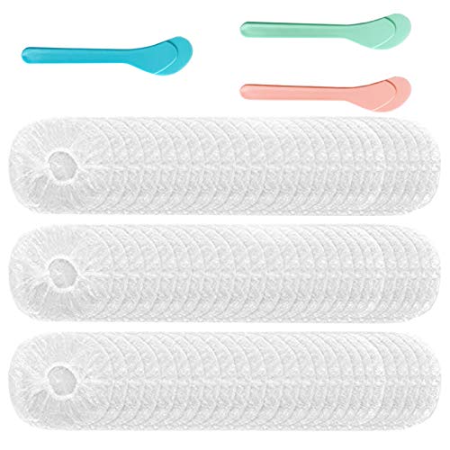 Ado Glo Disposable Shower Caps, 100 PCS Portable Plastic Bath Caps, Thick Elastic Waterproof Clear Hair Caps for Hair Care, Women Spa, Travel, Hotel and Housework