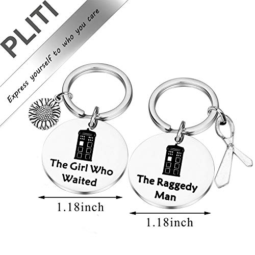 PLITI The Girl Who Waited The Raggedy Man Set Of 2 Couple Keychain Police Box Charm2