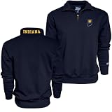 Blue 84 Indiana Pacers NBA Officially Licensed Quarter Zip Sweatshirt Twill Embroidery Neck Logo, Large