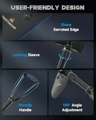 image for DARTMOOR Mini Folding Shovel High Carbon Steel, Portable Lightweight O