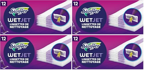 Swiffer WetJet Recharges de Lingettes Sols pour Éliminer la Saleté Incrustée