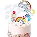 Decoración para Tartas Arco Iris, Nube Arcoiris Globos Cake Toppers, Decoración para Tarta Kit, Happy Birthday Arcoiris Adorno de Torta, Bandera de Pastel de Nubes, para Cumpleaños de Infantiles