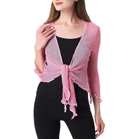 Prime Fashions Fish Net Cropped Bolero Shrug Cover