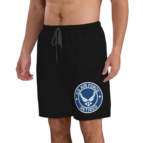 US Air Force Retired USAF Men's Swim Trunks Quick Dry Beach Shorts with Pockets Mesh Lining4