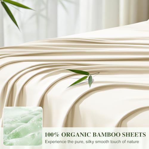 Image of 100% Organically Grown Bamboo Viscose King Sheet Set with Pockets on Side