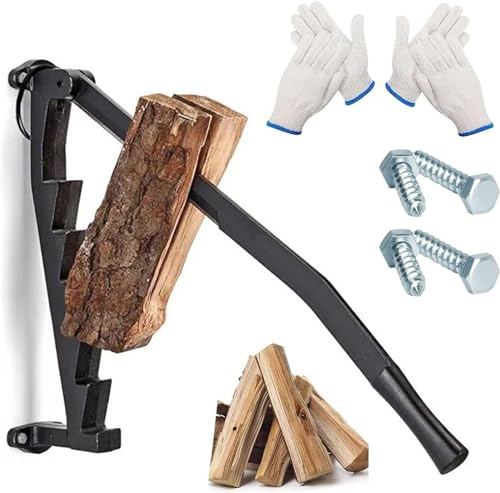 Fendeuse de bûches murale à vis – Coupe-bois efficace pour un usage domestique, idéal pour les barbecues et la coupe de bois de chauffage