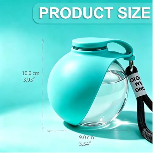 Image of Dog Water Bottle Portable, 2in1 Round Dog Water Bowl PET 10oz | Leak Proof Pet Water Dispenser, Foldable Silicone Bowl Drinking Bottle for Dogs Puppy Cats Travel Walking Hiking Camping Blue